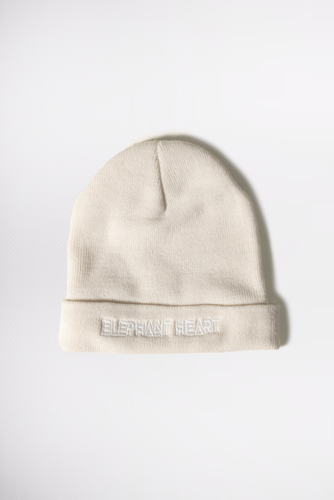 Elephant Heart Logo White Beanie